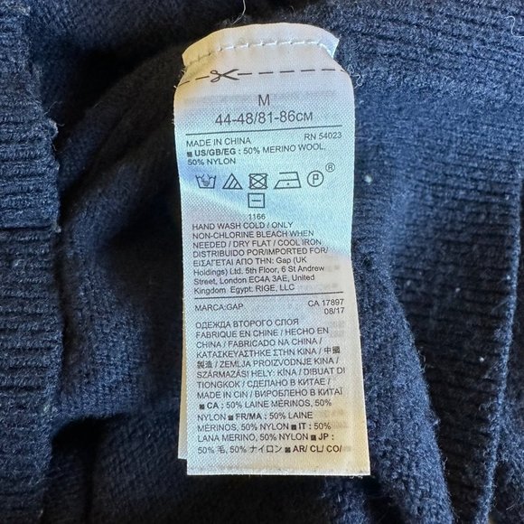 GAP Pullover Rib Knit Sweater Wool Blend Crew Neck Stripe Multicolor Sz M - Picture 6 of 6